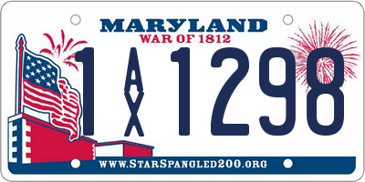 MD license plate 1AX1298
