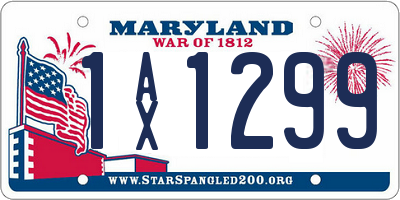 MD license plate 1AX1299
