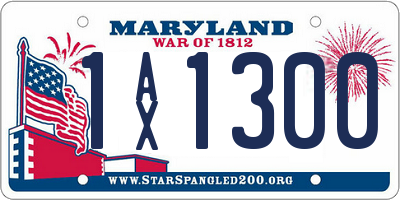 MD license plate 1AX1300