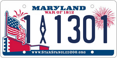 MD license plate 1AX1301
