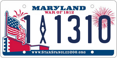 MD license plate 1AX1310
