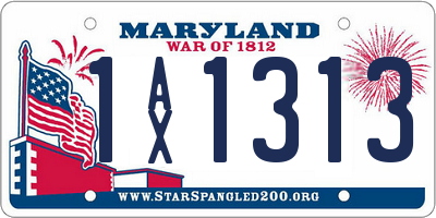 MD license plate 1AX1313