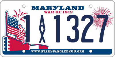 MD license plate 1AX1327