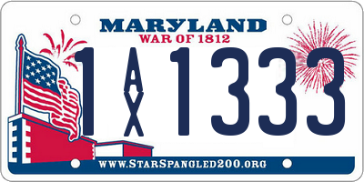 MD license plate 1AX1333