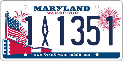 MD license plate 1AX1351
