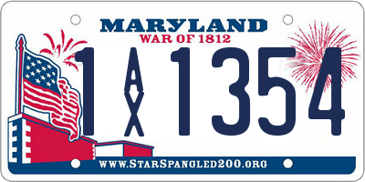MD license plate 1AX1354