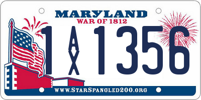 MD license plate 1AX1356