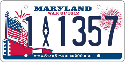 MD license plate 1AX1357