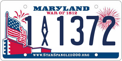 MD license plate 1AX1372