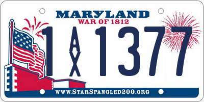 MD license plate 1AX1377