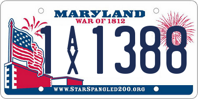 MD license plate 1AX1388