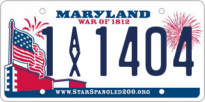 MD license plate 1AX1404