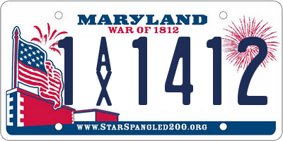 MD license plate 1AX1412