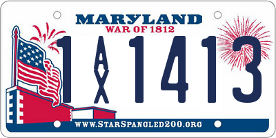 MD license plate 1AX1413