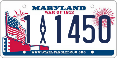 MD license plate 1AX1450