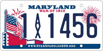 MD license plate 1AX1456
