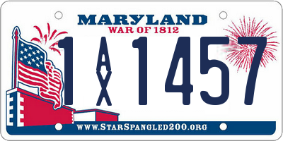 MD license plate 1AX1457