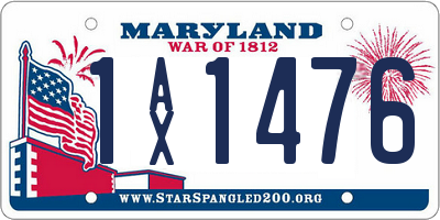 MD license plate 1AX1476