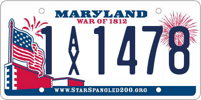MD license plate 1AX1478