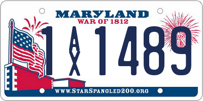 MD license plate 1AX1489