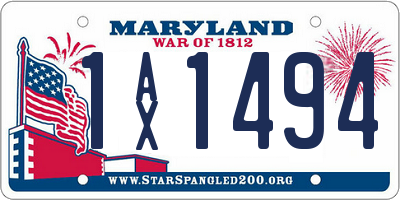 MD license plate 1AX1494