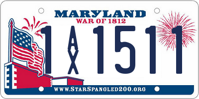 MD license plate 1AX1511