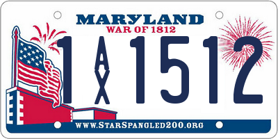 MD license plate 1AX1512