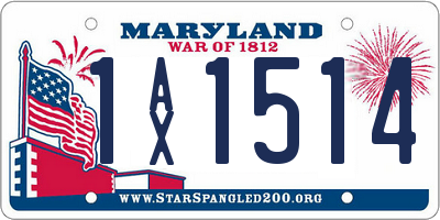 MD license plate 1AX1514