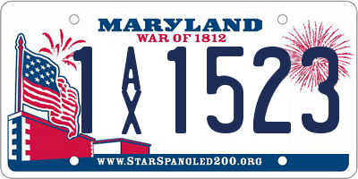MD license plate 1AX1523