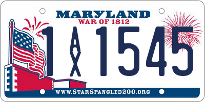 MD license plate 1AX1545