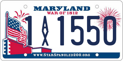 MD license plate 1AX1550