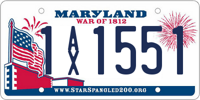 MD license plate 1AX1551