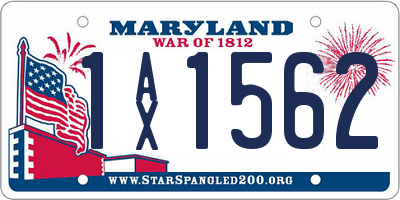 MD license plate 1AX1562