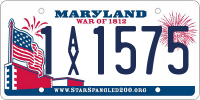 MD license plate 1AX1575