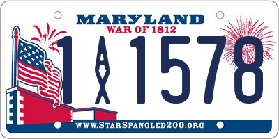 MD license plate 1AX1578