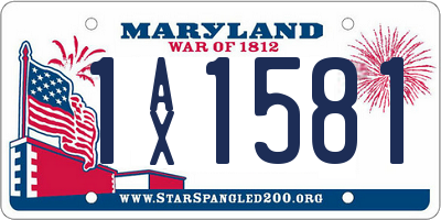 MD license plate 1AX1581
