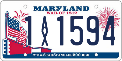 MD license plate 1AX1594