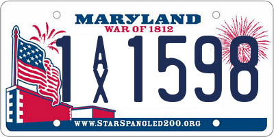 MD license plate 1AX1598