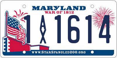 MD license plate 1AX1614