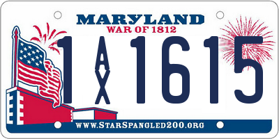 MD license plate 1AX1615