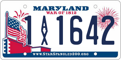 MD license plate 1AX1642