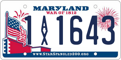 MD license plate 1AX1643
