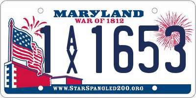 MD license plate 1AX1653