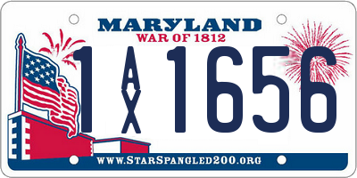 MD license plate 1AX1656