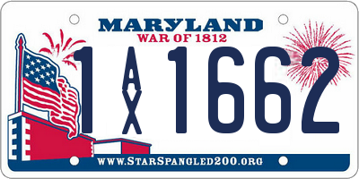 MD license plate 1AX1662
