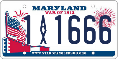 MD license plate 1AX1666