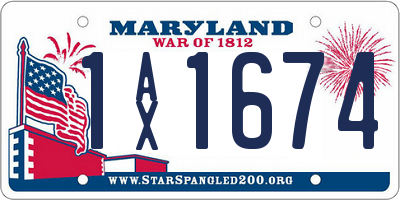 MD license plate 1AX1674