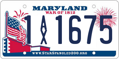 MD license plate 1AX1675