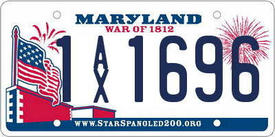 MD license plate 1AX1696