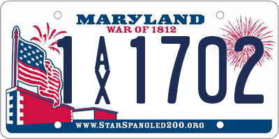 MD license plate 1AX1702